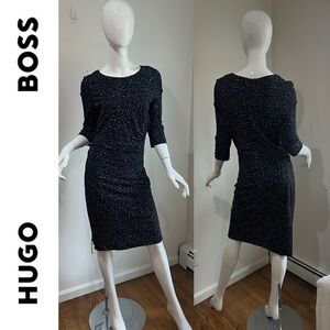 Hugo Boss 3/4 Sleeve Stretchy Form Fitting Dress